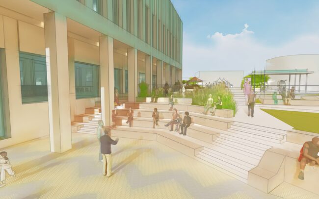 Sketch of external stairs area outside the proposed King Alfred
