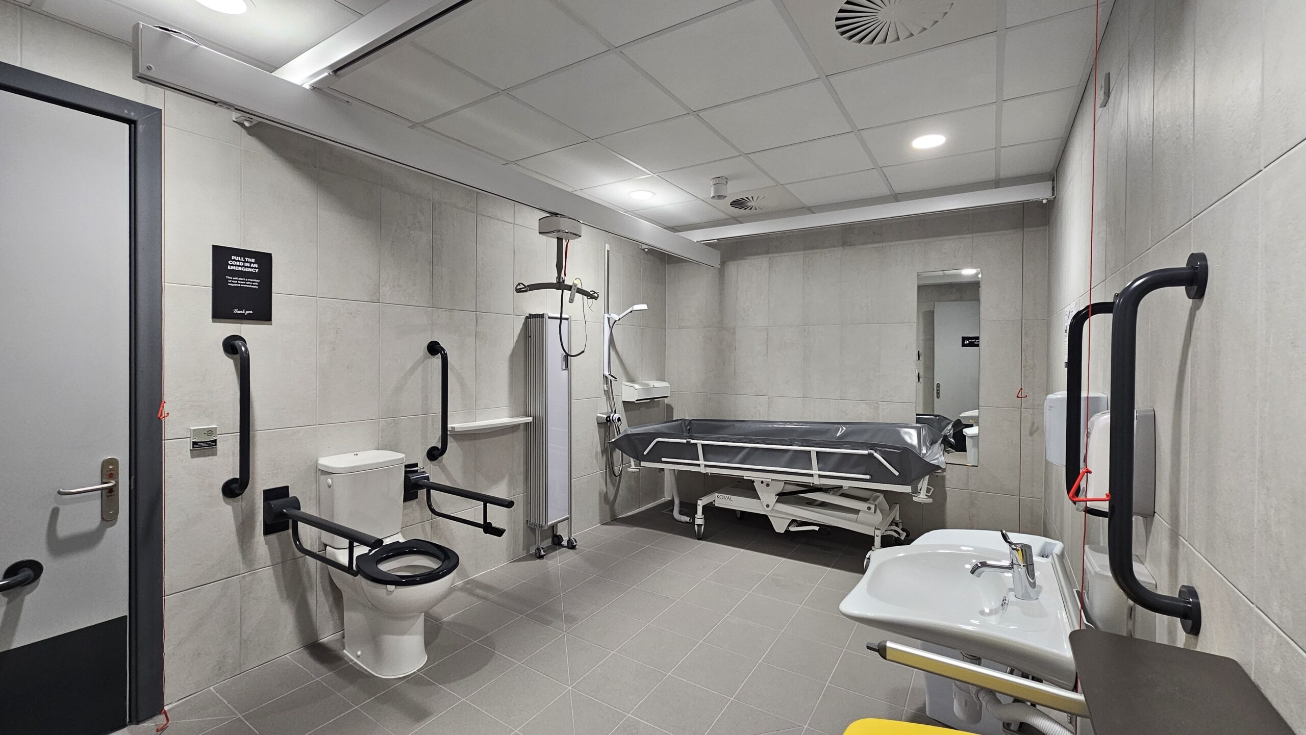 Changing places changing room showing fully accessible changing for disabled people
