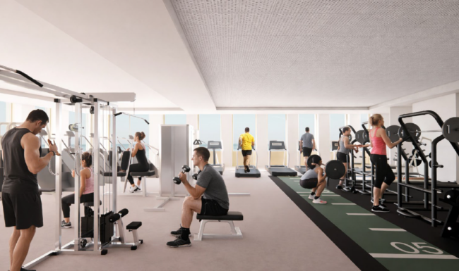 Computer generated view of the fitness suite