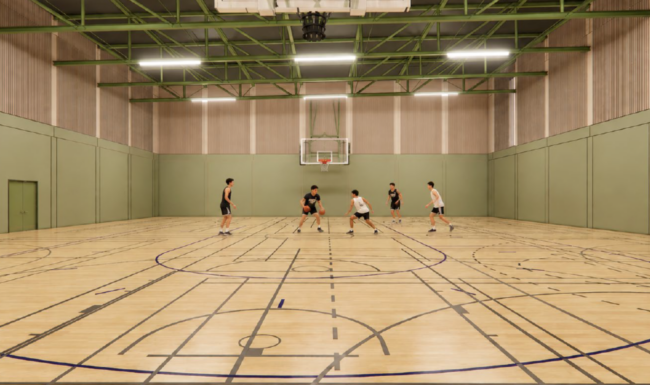 Computer generated image of sports hall